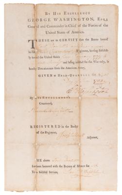 Lot #1 George Washington Signed Revolutionary War Discharge Certificate (1783) - Image 2
