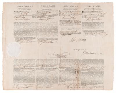 Lot #2 John Adams and John Marshall Signed Four-Language Ship's Passport - Image 2