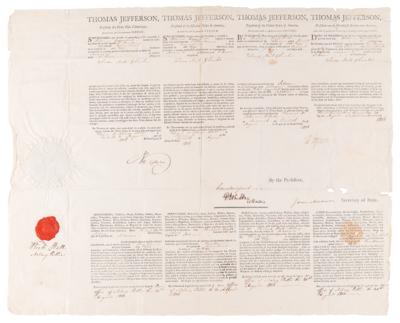 Lot #3 Thomas Jefferson and James Madison Signed Four-Language Ship's Passport - Image 2