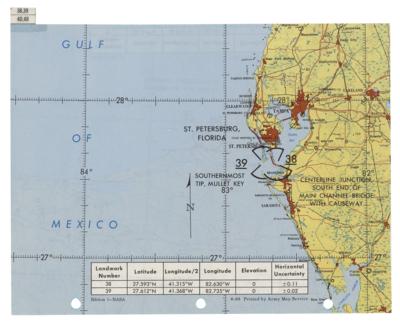 Lot #415 Apollo 9 Landmark Map Checklist Page [Attested as Flown by Richard Garner] - Image 1