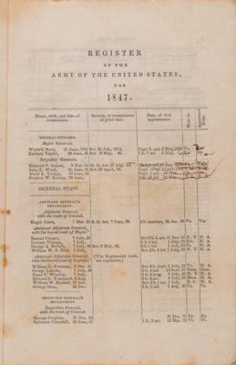Lot #376 Mexican-American War: Captain Joseph Rowe Smith's Official Army Register for 1847 - Image 9