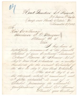 Lot #354 Abner Doubleday and John Gibbon Autograph Endorsements Signed - Image 2