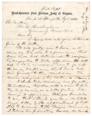 Lot #374 Robert Cumming Schenck Civil War-Dated Autograph Letter Signed - Image 1