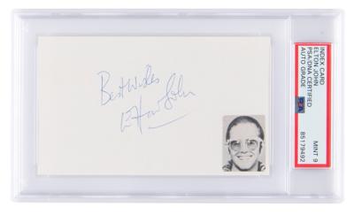 Lot #712 Elton John Signature - PSA MINT 9 - Image 1