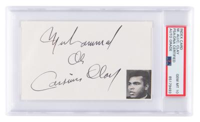 Lot #879 Muhammad Ali Dual Signature as Cassius Clay - PSA GEM MINT 10 - Image 1