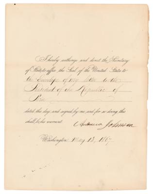 Lot #86 President Andrew Johnson Sends a Letter to the President of Peru - Image 1