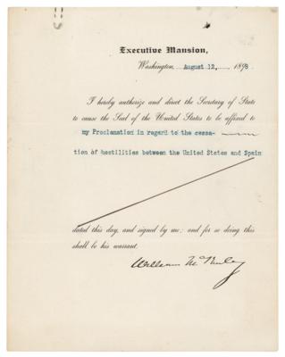 Lot #95 President William McKinley Suspends Hostilities with Spain - Image 1
