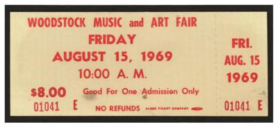 Lot #739 Woodstock Single-Day Admission Ticket