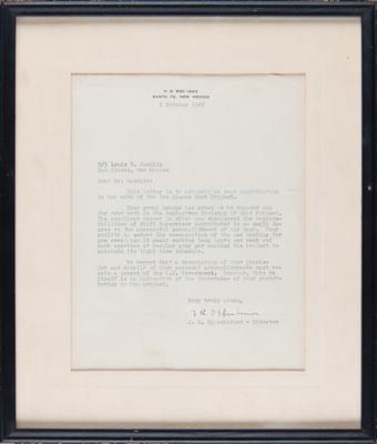 Lot #186 Robert Oppenheimer Typed Letter Signed to a Manhattan Project Employee in the 'Explosives Division' - "Your personal accomplishments must remain a secret of the U.S. Government" - Image 3