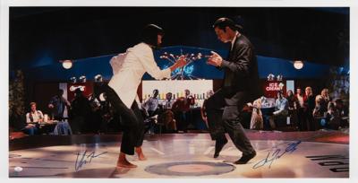 Lot #846 Pulp Fiction: Travolta and Thurman Oversized Signed Photograph - Image 1