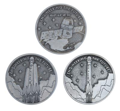 Lot #558 SpaceX 'Engineering the Future' Employee Medallion Set of (3) - Image 1