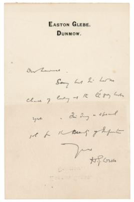 Lot #631 H. G. Wells Autograph Letter Signed
