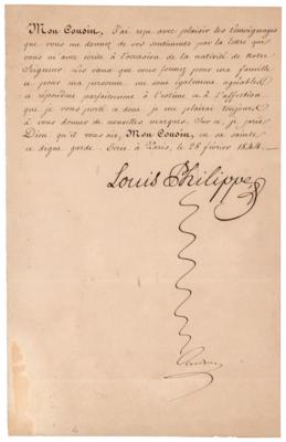Lot #262 King Louis Philippe I Document Signed - Image 1