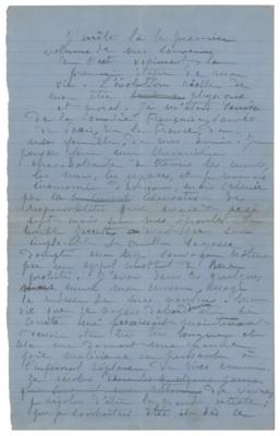 Lot #775 Sarah Bernhardt Handwritten Manuscript and Signature - Image 2