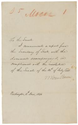 Lot #129 Martin Van Buren Letter Signed as