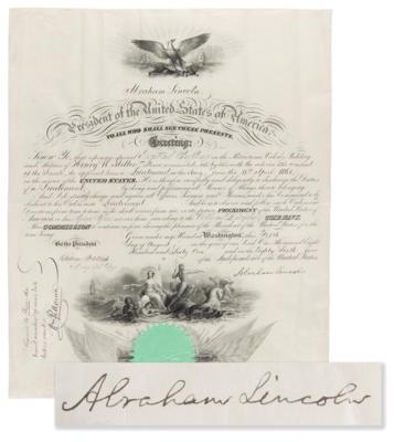 Lot #19 Abraham Lincoln Naval Document Signed as President (1861) - Image 1