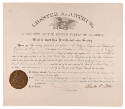 Lot #45 Chester A. Arthur Document Signed as