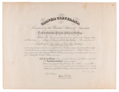 Lot #53 Grover Cleveland Document Signed as
