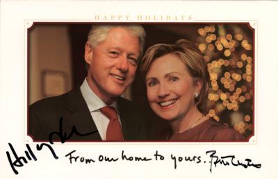 Lot #59 Bill and Hillary Clinton Signed Christmas Card (Circa 2016) - Image 1