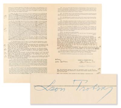 Lot #159 Leon Trotsky Document Signed for Publishing 'The History of the Russian Revolution' - Initialed 14 Times! - Image 1