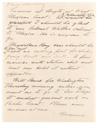 Lot #35 Franklin D. Roosevelt Autograph Letter Signed on Potential War with Mexico - Image 3