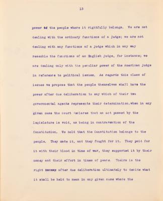 Lot #32 Theodore Roosevelt Signed and Hand-Edited Manuscript: "The Progressive Party; A movement to relate Democratic Government to the economic and social needs of a Democracy" - Image 14