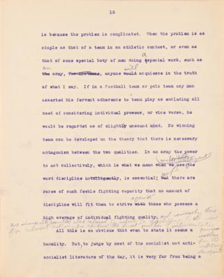 Lot #32 Theodore Roosevelt Signed and Hand-Edited Manuscript: "The Progressive Party; A movement to relate Democratic Government to the economic and social needs of a Democracy" - Image 19