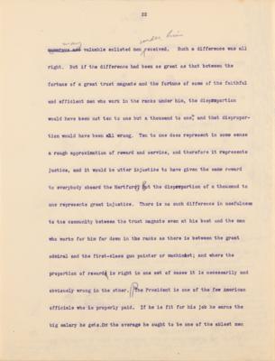 Lot #32 Theodore Roosevelt Signed and Hand-Edited Manuscript: "The Progressive Party; A movement to relate Democratic Government to the economic and social needs of a Democracy" - Image 23