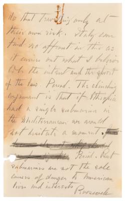 Lot #36 Franklin D. Roosevelt (3) Autograph Letters Signed as President to Cordell Hull on the Second Italo-Ethiopian War - Image 6
