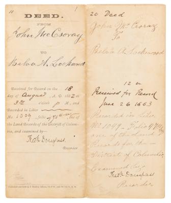 Lot #218 Frederick Douglass and Belva Lockwood Document Signed - Image 1