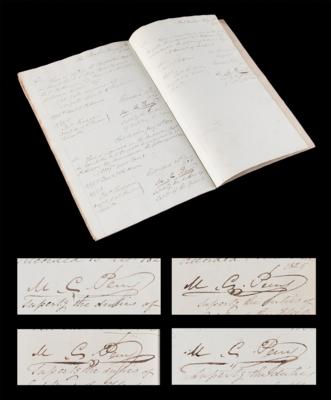 Lot #328 Matthew C. Perry Multi-Signed (24x) USS Constitution and USS Brandywine Requisition Book - Image 1