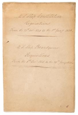 Lot #328 Matthew C. Perry Multi-Signed (24x) USS Constitution and USS Brandywine Requisition Book - Image 3