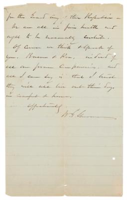 Lot #334 William T. Sherman Autograph Letter Signed: “We did not dream in 1865, that we would have to apologize for our conduct in the War” - Image 9