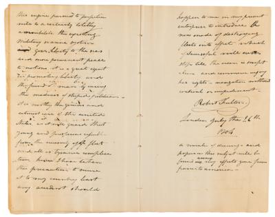 Lot #183 Robert Fulton Autograph Manuscript Signed on Submarine Construction and Warfare - Image 12