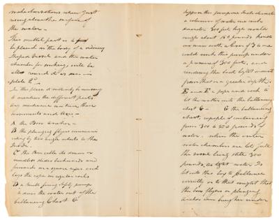 Lot #183 Robert Fulton Autograph Manuscript Signed on Submarine Construction and Warfare - Image 6