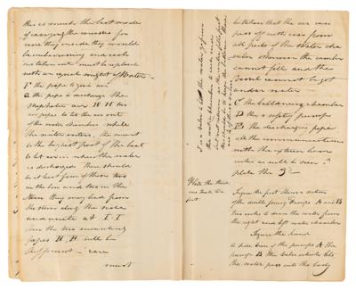 Lot #183 Robert Fulton Autograph Manuscript Signed on Submarine Construction and Warfare - Image 8
