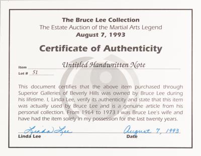 Lot #760 Bruce Lee Handwritten Manuscript on Jeet Kune Do Philosophy - Image 2