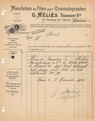 Lot #833 Georges Melies Document Signed