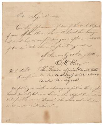 Lot #329 Oliver Hazard Perry Signed Orders During War of 1812 - Image 1