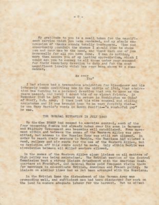 Lot #340 Montgomery of Alamein Signed Typescript of 'The Struggle to Rehabilitate Germany' - Image 3