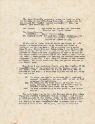 Lot #340 Montgomery of Alamein Signed Typescript of 'The Struggle to Rehabilitate Germany' - Image 7