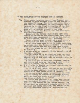 Lot #340 Montgomery of Alamein Signed Typescript of 'The Struggle to Rehabilitate Germany' - Image 8