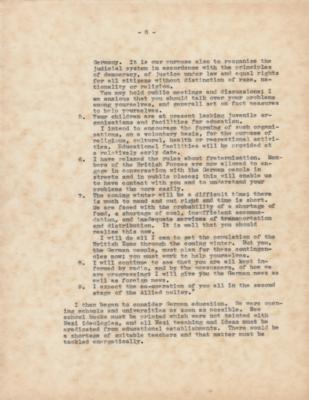 Lot #340 Montgomery of Alamein Signed Typescript of 'The Struggle to Rehabilitate Germany' - Image 9