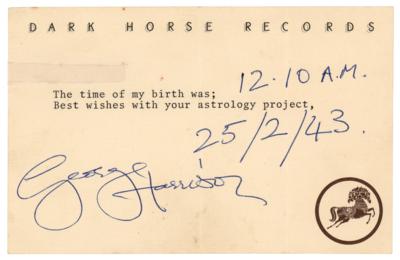 Lot #640 Beatles: George Harrison Typed Note Signed on Astrology - Image 1