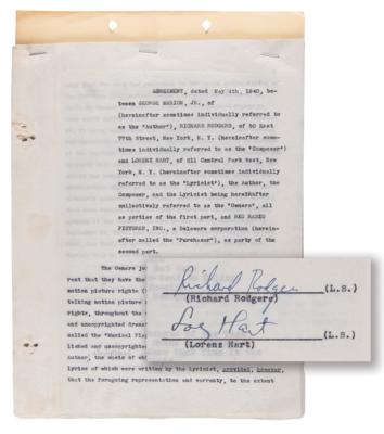Lot #668 Richard Rodgers and Lorenz Hart Signed Contract with RKO Radio Pictures for 'Too Many Girls' - Image 1