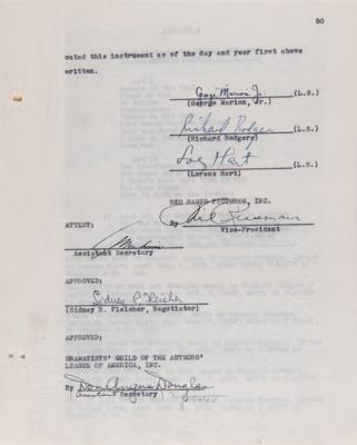 Lot #668 Richard Rodgers and Lorenz Hart Signed Contract with RKO Radio Pictures for 'Too Many Girls' - Image 2