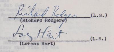 Lot #668 Richard Rodgers and Lorenz Hart Signed Contract with RKO Radio Pictures for 'Too Many Girls' - Image 3