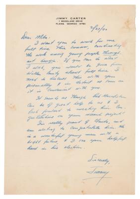 Lot #38 Jimmy Carter Early Autograph Letter Signed (February 1970) - Image 1