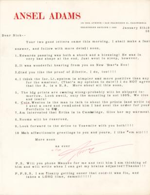 Lot #585 Ansel Adams Typed Letter Signed