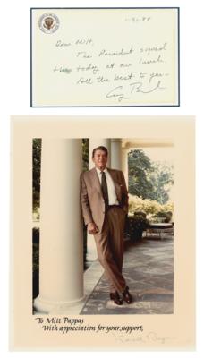 Lot #107 Ronald Reagan Signed Photograph and George Bush Autograph Note Signed, Both to Pitcher Milt Pappas - Image 1